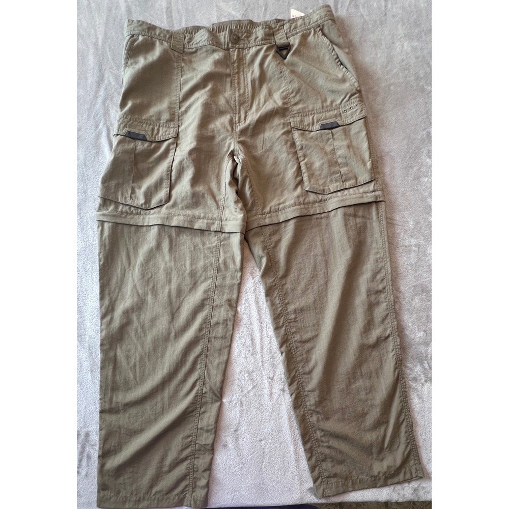Columbia Convertible Cargo Pants Mens XL 32L Sage Green Hiking Zip Off Trousers